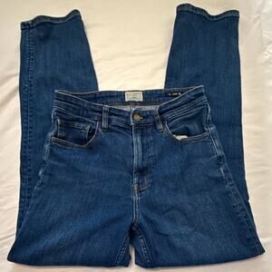 Faherty Brand Women’s Straight Jeans Blue Denim Cotton 5-Pocket Button 28x28